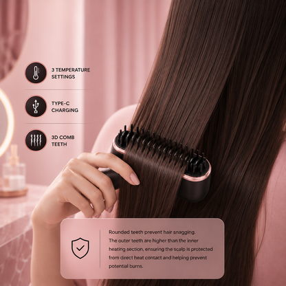 Portable cordless hair straightener